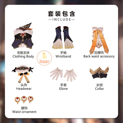 Genshin Impact Sandrone Cosplay Costume Wig Marionette Dress Uniform Headwear Eleven Fatui Harbingers Halloween Party for Women