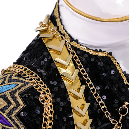 KPop Demon Hunters Rumi Cosplay Costume Black Gold Stage Costume Uniform Huntrix Performance Outfit Halloween Party Women Girls