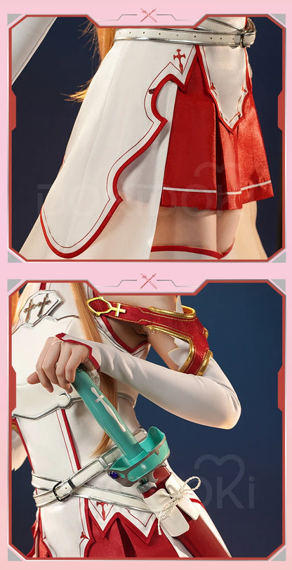 IN STOCK Yuuki Asuna Cosplay Costume Anime Sword Art Online Cosplay DokiDoki-SR Female Costume Yuuki Asuna Halloween Cosplay Wig