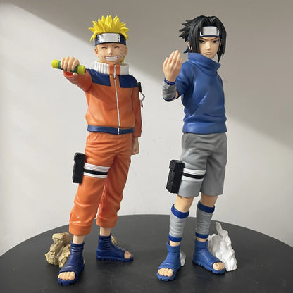 26cm Uzumaki Naruto Action Figure Gk Shippuden Uchiha Sasuke Figures Fire Country Model Standing PVC Toys Collection Gift