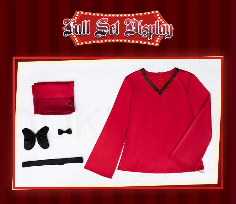 IN STOCK Charlie Vaggie Cosplay Costume Anime【S-3XL】DokiDoki-R Women Red Pajamas Charlie Morningstar Halloween Plus SIze