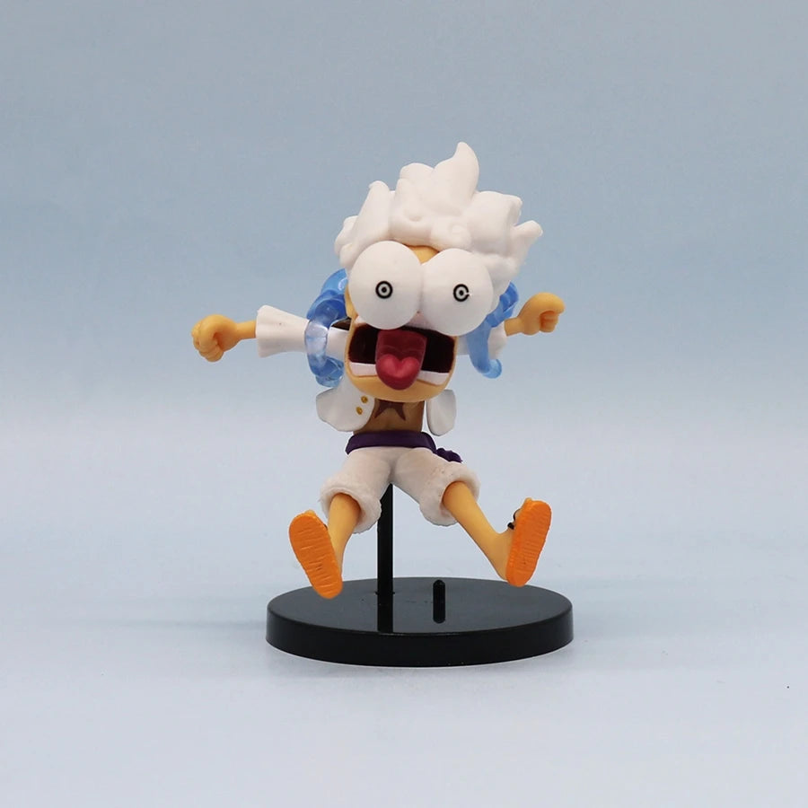 6PCS/Set One Piece Anime Figure Q Version GEAR5 Sun God Nika Luffy Action Figures Room Decoration PVC Collection Model Doll Toys