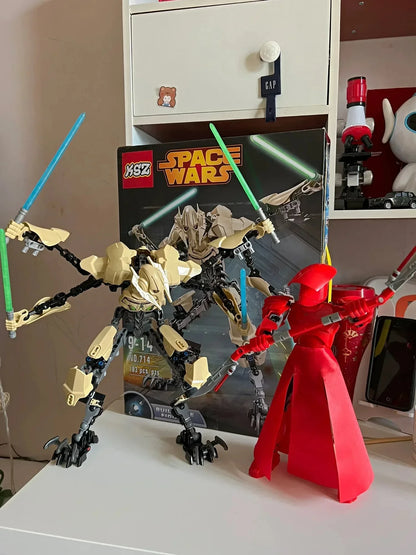 In Stock Stars Wars Action Figure General Robot Grievous With Lightsaber Hilt Combat Weapon Anime Figure Model Toy Kids Gifts