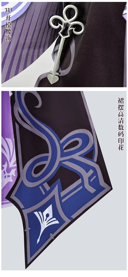 Honkai Star Rail The Herta Cosplay Costume Wig Dress Hat Uniform Headwear Necklace Halloween Party for Women Girls Carnival Prop