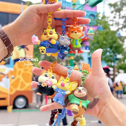 Zootopia Cartoon Character Injection Molding 3D Keychain Premium Design Anime Themed Accessories Collectible Toy Figures Gift
