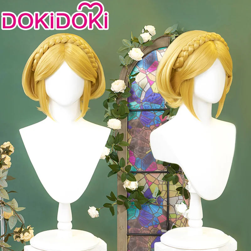 IN STOCK Princess Wig Game Cosplay DokiDoki Wig Women Cartoon Long Short Yellow Linkk Princess Cosplay Hair Free Cap Wig