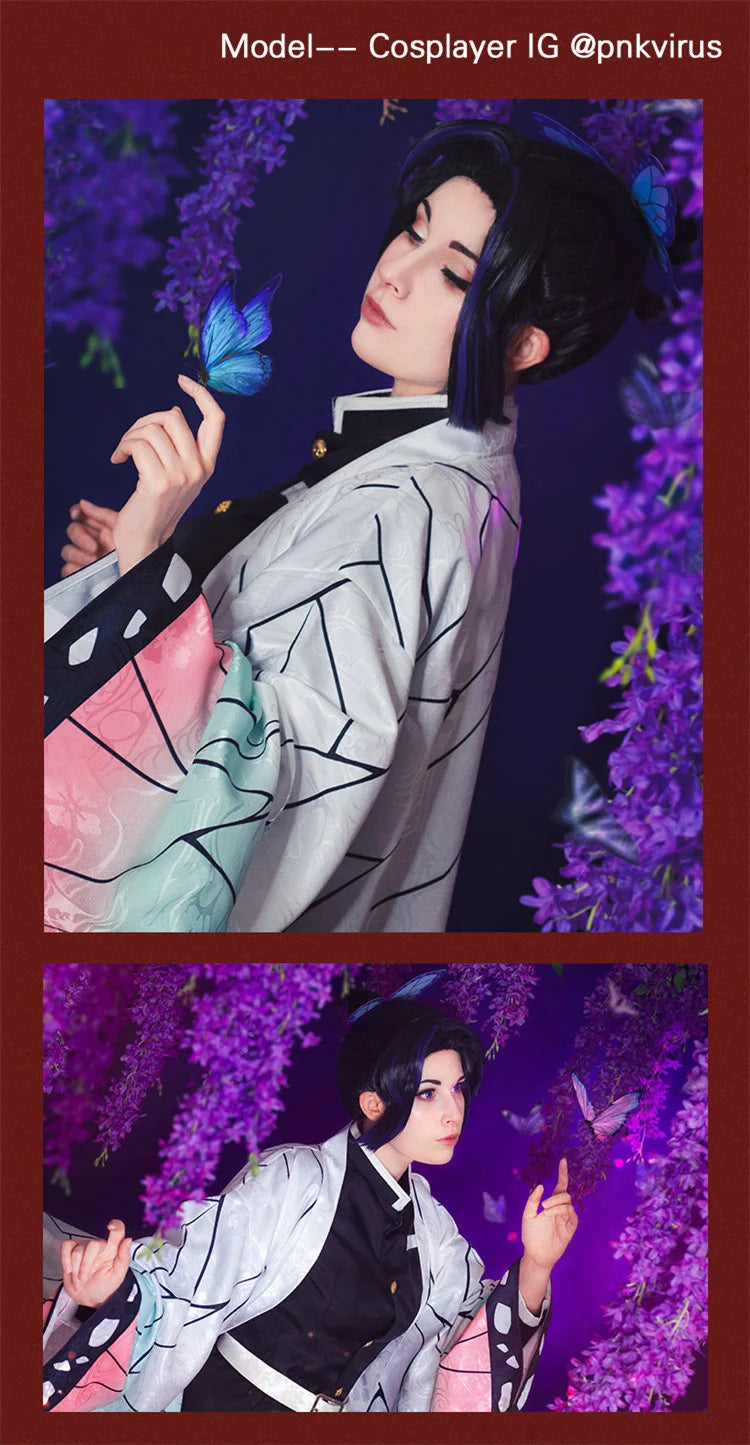 Shinobu Cosplay Costume Anime DokiDoki-SR Women Uniform Shinobu Cosplay Haori Women Halloween Costume