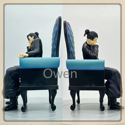 Anime 24cm Gojo Satoru Action Figures Jujutsu Kaisen Geto Suguru Figures Sitting Position PVC Decoration Mode Toys Birthday Gift