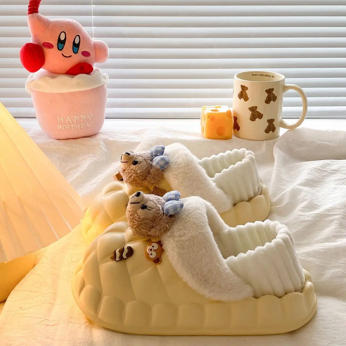 Disney Shelliemay Detachable Cotton Shoes Eva Thick Bottom With Velvet For Outer Wear, Warm And Waterproof Adult Cotton Dragging