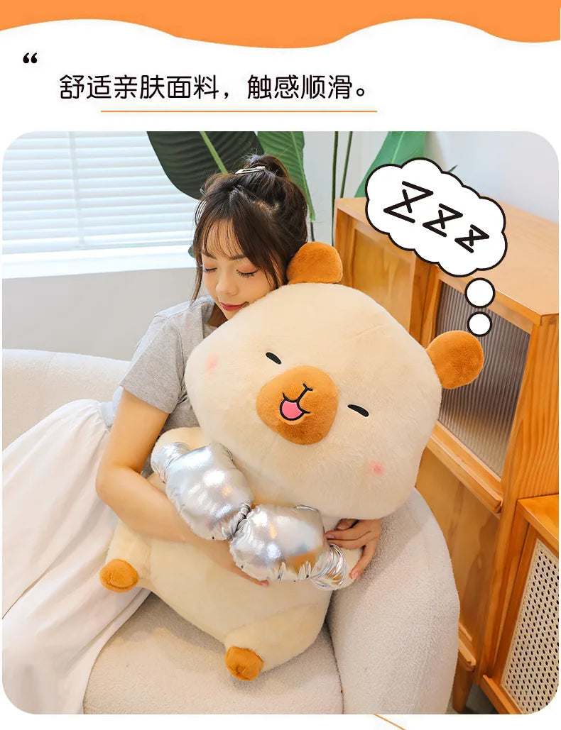 Plush Capybara Boxing Toy Stuffed Animal Cute Cuddly Pillow Decor for Kids Birthday Xmas Gift Wholesale Plush Toy Stuffed Animal