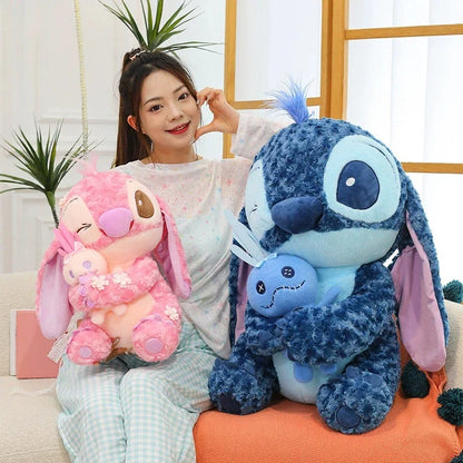 30/85cm Lilo and Stitch Disney Plush Toys Pink Kawaii Scrump Anime Cartoon Plushie Sakura Stich Dolls Soft Stuffed Gift for Kids