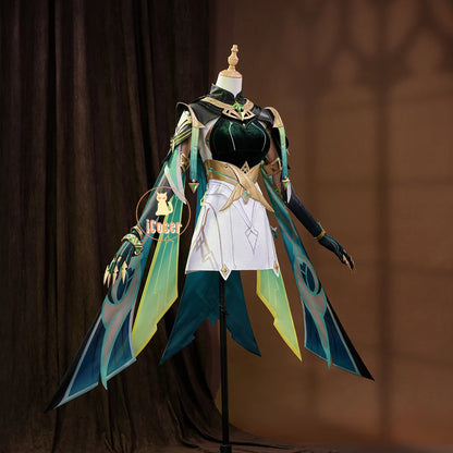 Genshin Impact Nefer Cosplay Costume Wig Dress Uniform Outfit Headwear Carnival Halloween Party for Women Girls Accessory iCoser