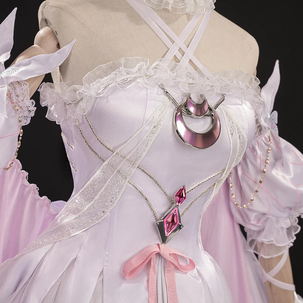 Genshin Impact Columbina Cosplay Costume Wig Dress FES 2026 Skin The Damselette Eleven Fatui Harbingers Halloween for Women Girl