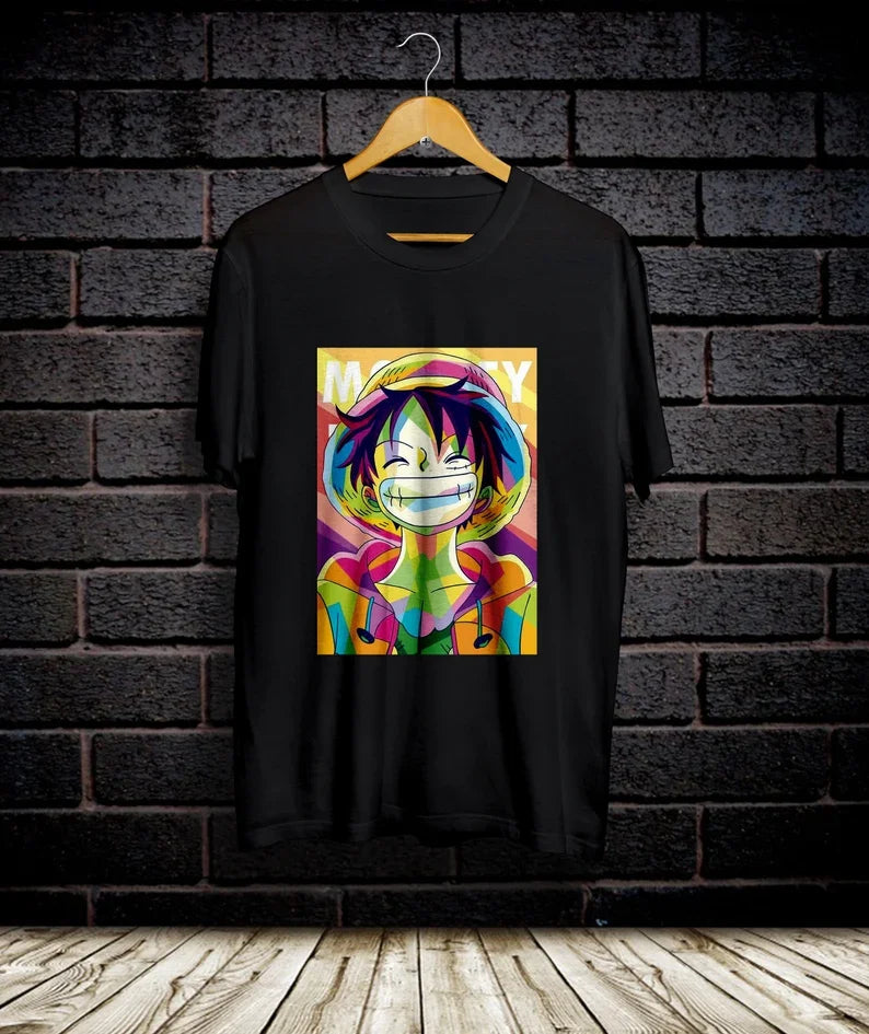 Men's One Piece Luffy Zoro T Shirt Cotton Crew Neck Short Sleeve Tops Tee Casual Clothing Vintage Harajuku Hip Hop Couple Unisex