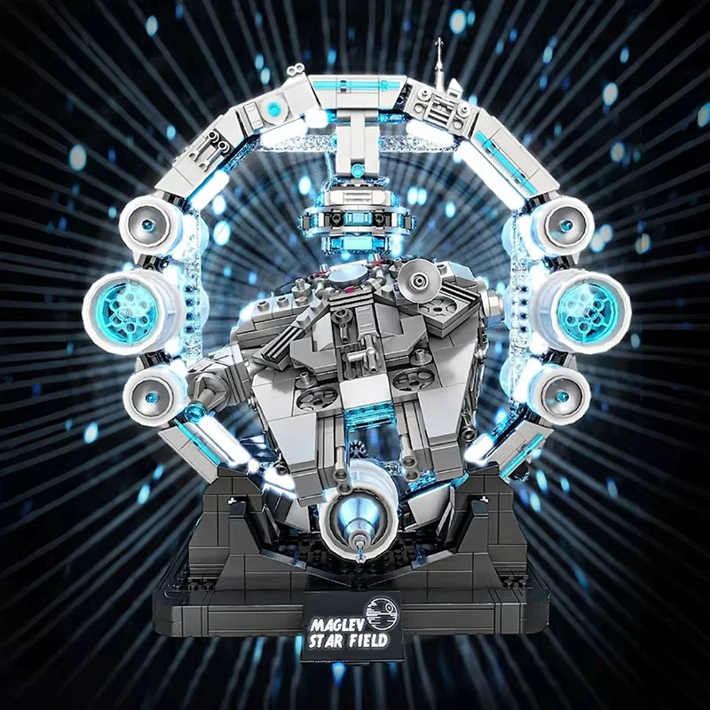 Hovering Millennium Falcon Building Blocks, Star War Falcon Spaceship MOC Bricks Toys, Magnetic Levitation Model Gift for Adults