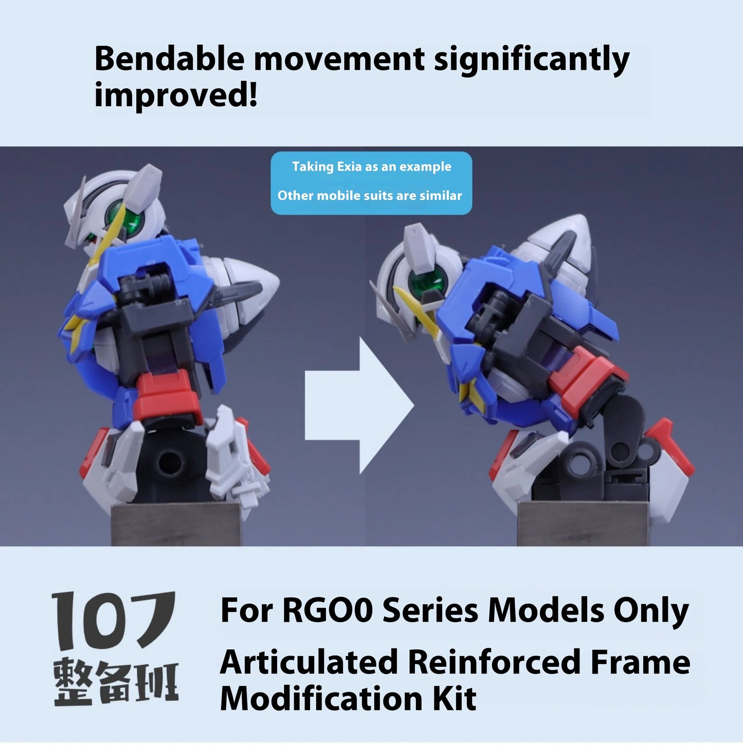In Stock 107 Model Kits Reinforced Movable Frame Modified Parts For RG00 All Series Mobile Suit Model Details Replacement Parts