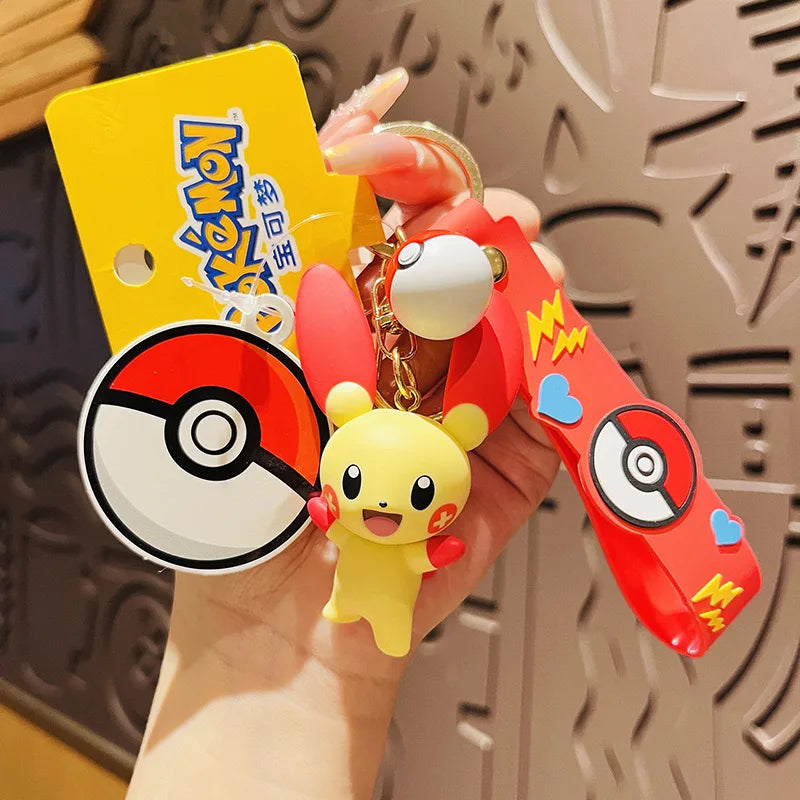 6 Pcs Pokemon Figure Anime Pikachu Gengar Meowth Keychain Car Key School Bags Backpack Decorations Pendant Decoration Toy Gift