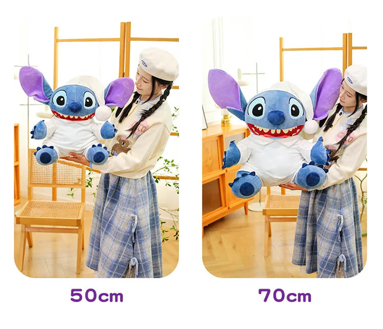 40/50/70cm Super Big Size Pajamas Stitch Disney Anime Plush Stuffed Doll Kawaii Room Decor Lilo & Stitch Plushies Holiday Gift