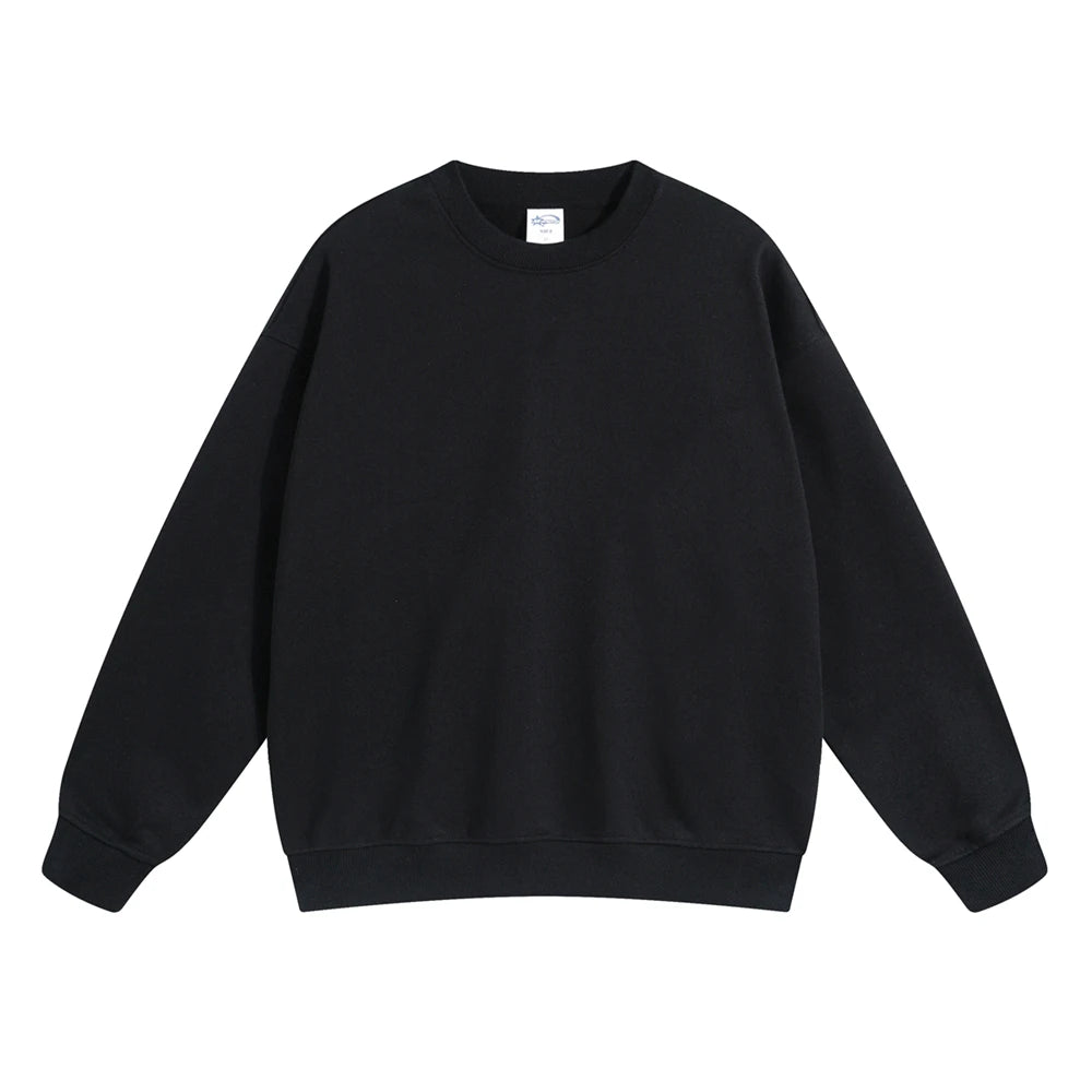 ZODF 2024 Autumn Winter Men's Basic O-Neck Sweatshirt Unisex Loose Solid 430gsm Terry Pullovers Streetwears HY0910
