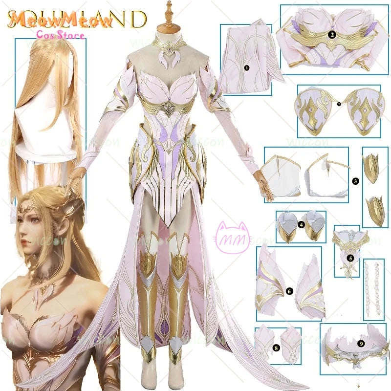 Soul Land Qian Renxue Cosplay Costume Set Polyester - suit wig / XL