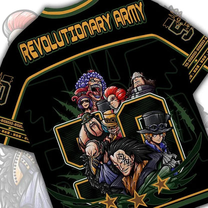 50 Jersey One Piece Revolutionary Army Anime Y2k Korean Baseball Hockey T-shirt Fashion Streetwear Anime Daily Unisex Tops Tees