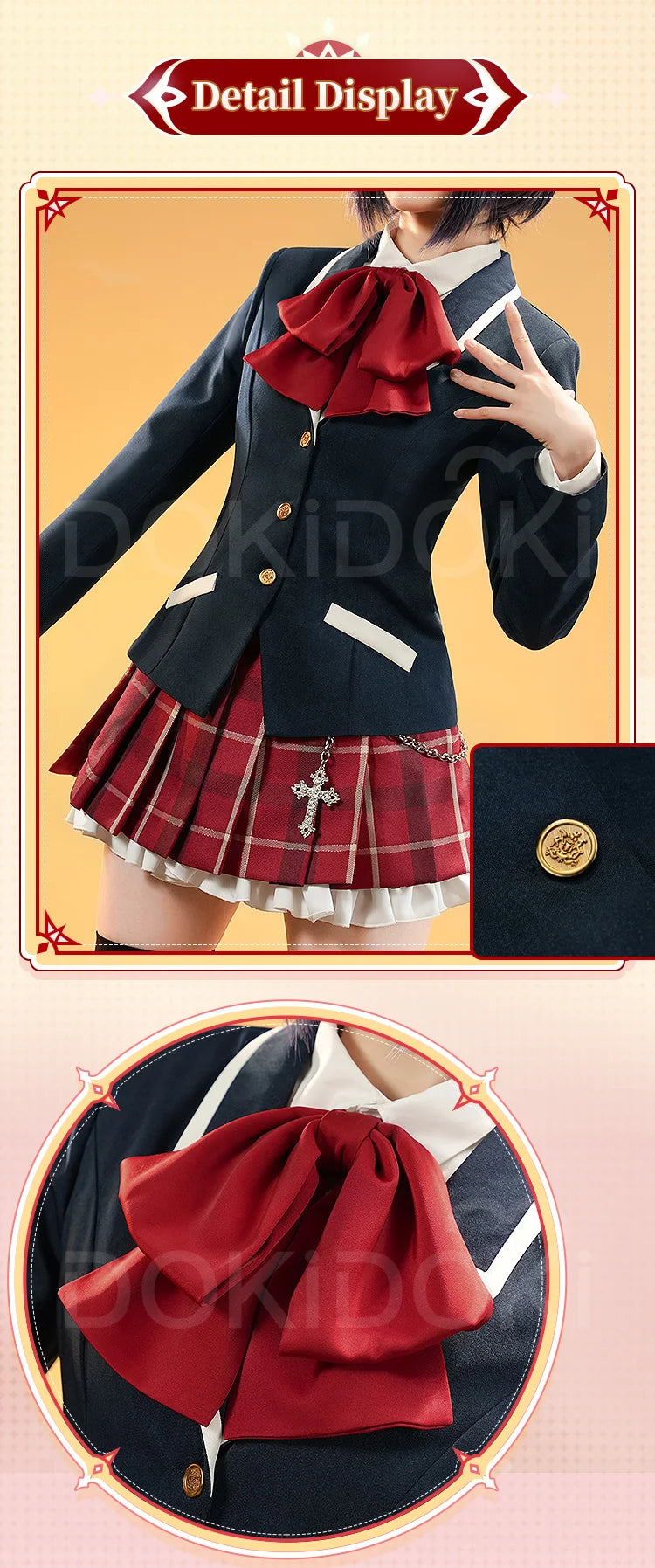 IN STOCK Takanashi Rikka Cosplay Costume Anime Love,Chunibyo & Other Delusions DokiDoki-SR Halloween Cute Uniform Takanashi Wig