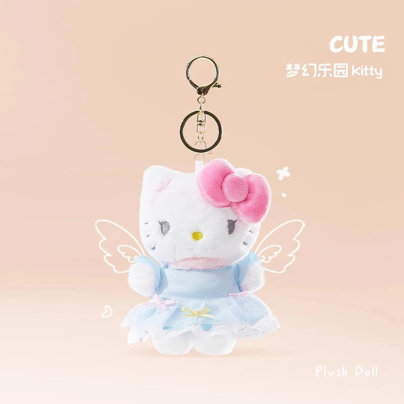 Genuine Sanrio Hello Kitty Cute Girl Keychain Car School bag Pendant Kids Plush Toys Keyring Plushier Birthday Christmas Gift