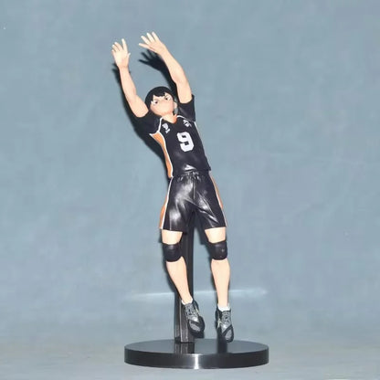 Anime Haikyuu Tobio Kageyama Shoyo Hinata Figure National Competition Net Jumping Pose 1/8 Model Toy Gift Aciton Figure 26cm