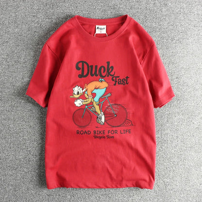 Summer New American Retro Short-sleeved O-neck Letter Printed T-shirt Men's Fashion Simple 100% Cotton Washed Casual Sport Tops