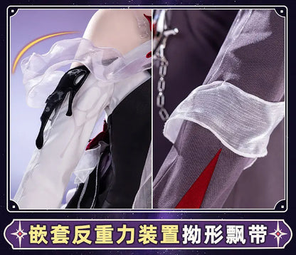Honkai Star Rail Evernight March 7th Cosplay Costume Dress Headwear Mysterious Foreign Guest Halloween Party for Women iCoser