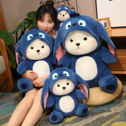 New Kawaii Lena Bears Stitch Plush Doll Turn into Teddy Bear Throw Pillow Children Appease Sleeping Dolls Girls' Birthday Gifts