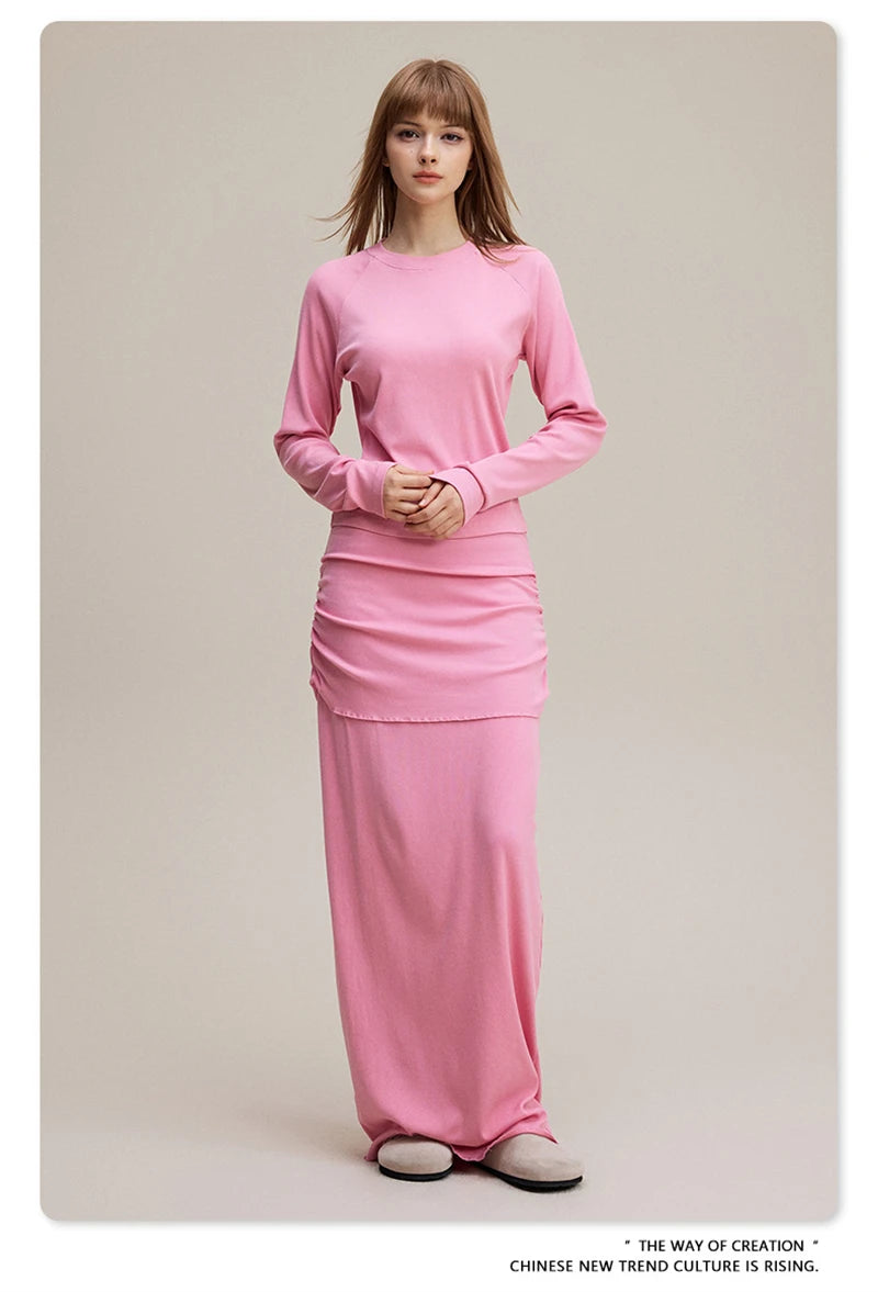 ZODF Sexy Autumn Washed 275gsm Full Sleeve T Shirt For Women Ladies Girls Slim Fit Distressed T-Shirts Tops HY1145