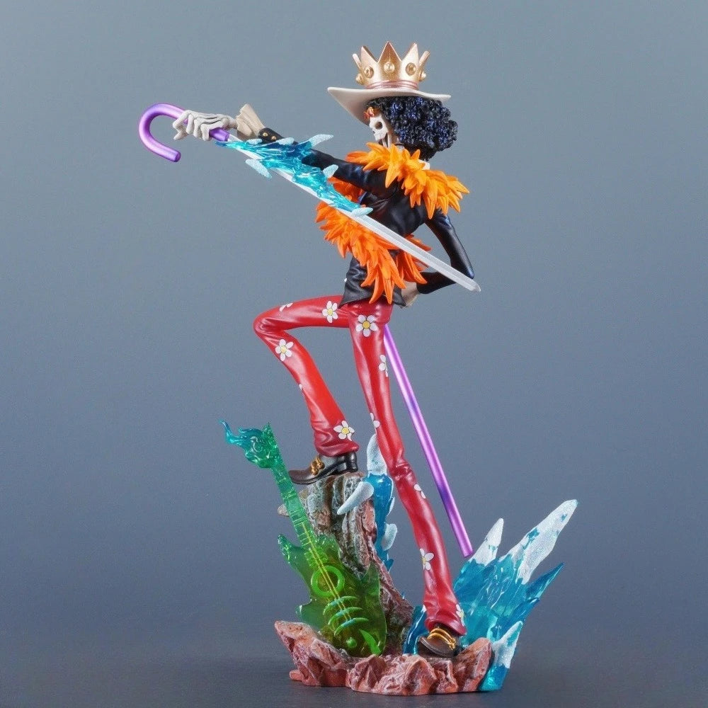 33cm Anime ONE PIECE Brook PVC Figure Action Statue Desktop Ornament Collection Model Toy Gift - With Box