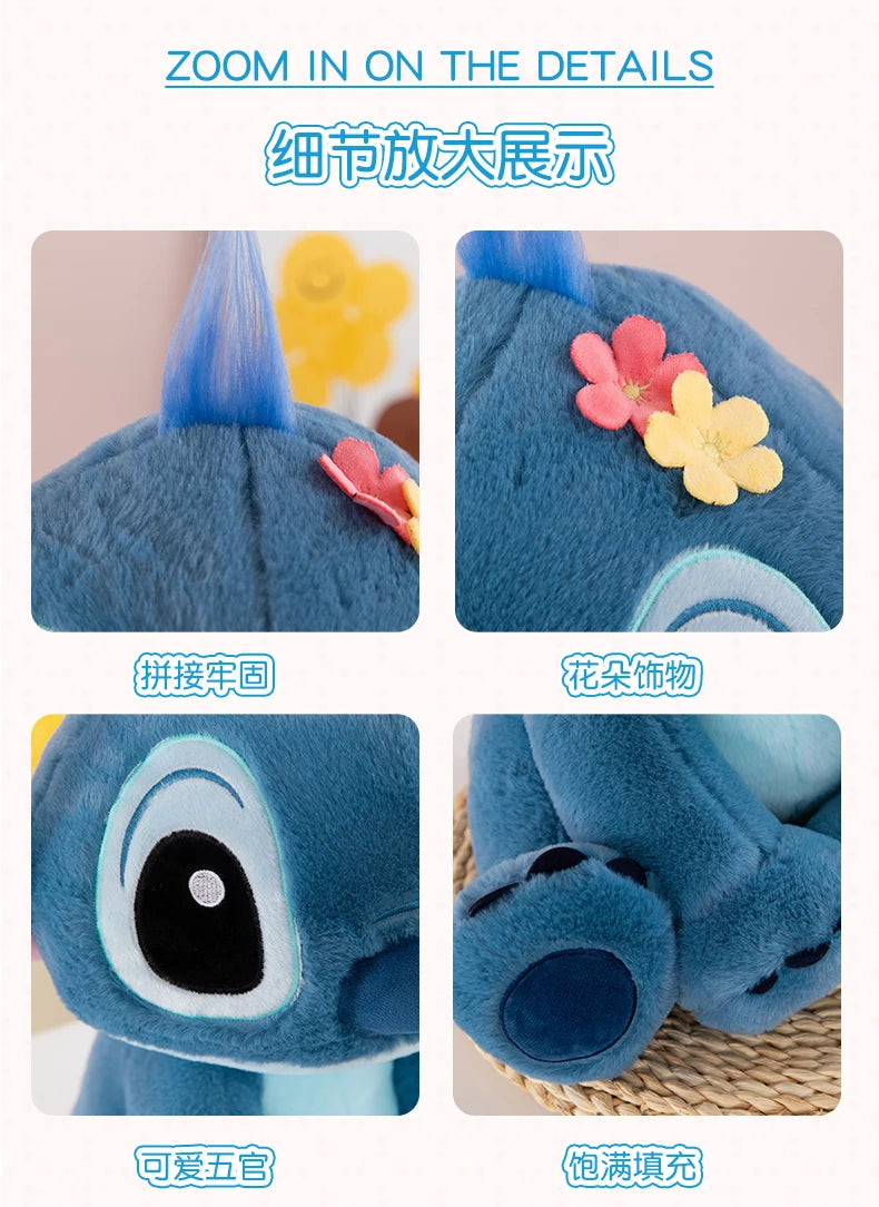 Disney 70cm Large Size Lilo&Stitch Plush Stuffed Doll Cartoon Animal Sleeping  Pillow Room Decoration Softmaterial Toy for Gift