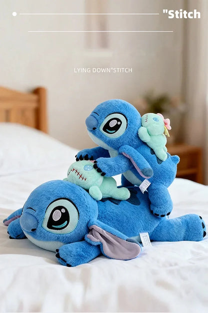 40-100cm Disney Lilo and Stitch Plush Stuffed Toys Cartoon Anime Plushie Lying Stich Doll Soft Pillow Xmas Birthday Gift for Kid