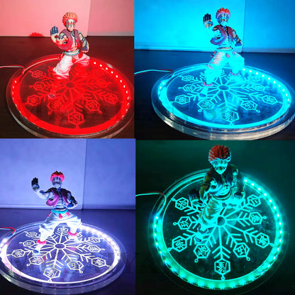 Anime Demon Slayer Kimetsu no Yaiba Infinity Castle Akaza Action Figure Compass Needle Skill DIY LED Light Model Fgurine