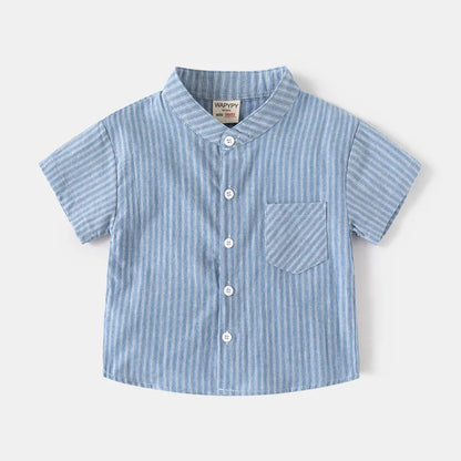 Soft Boys Shirts Summer Cotton Shirt 2 to 3 4 5 6 7 Years Kids Shirts Basic White Shirt Blue Casual Shirts Children's Clothing