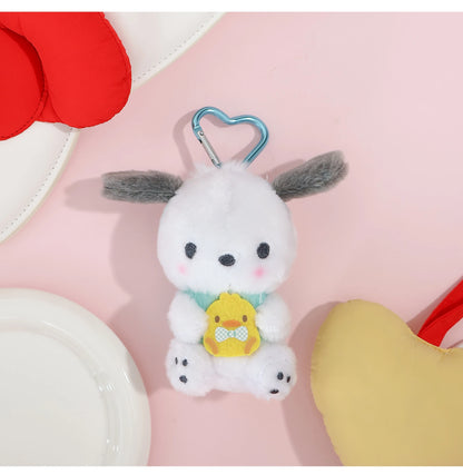 Genuine Sanrio Hello Kitty Kuromi Melody Pachacoo Cinnamoroll Stuffed Toy Pendant Cute Plush Toys Keyring Keychain Birthday Gift
