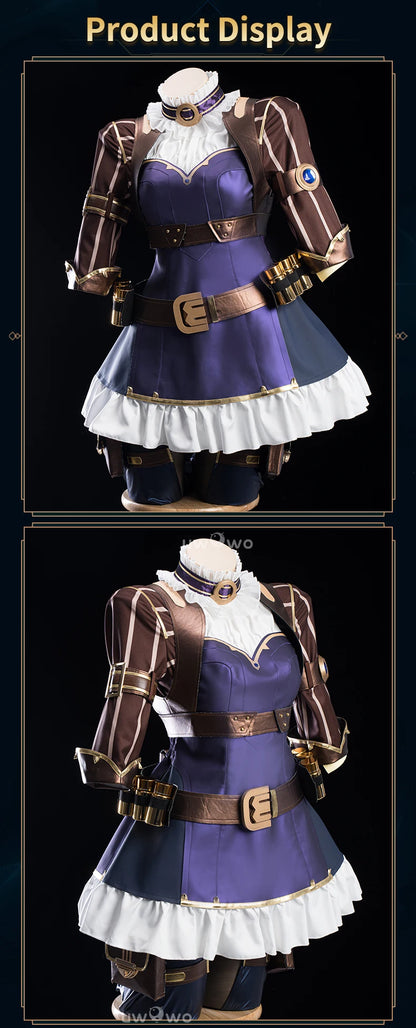 LAST BATCH UWOWO Caitlyn  Cosplay Game LOL: Caitlyn Sheriff of Piltover Cosplay Costume With Hat Halloween Costume