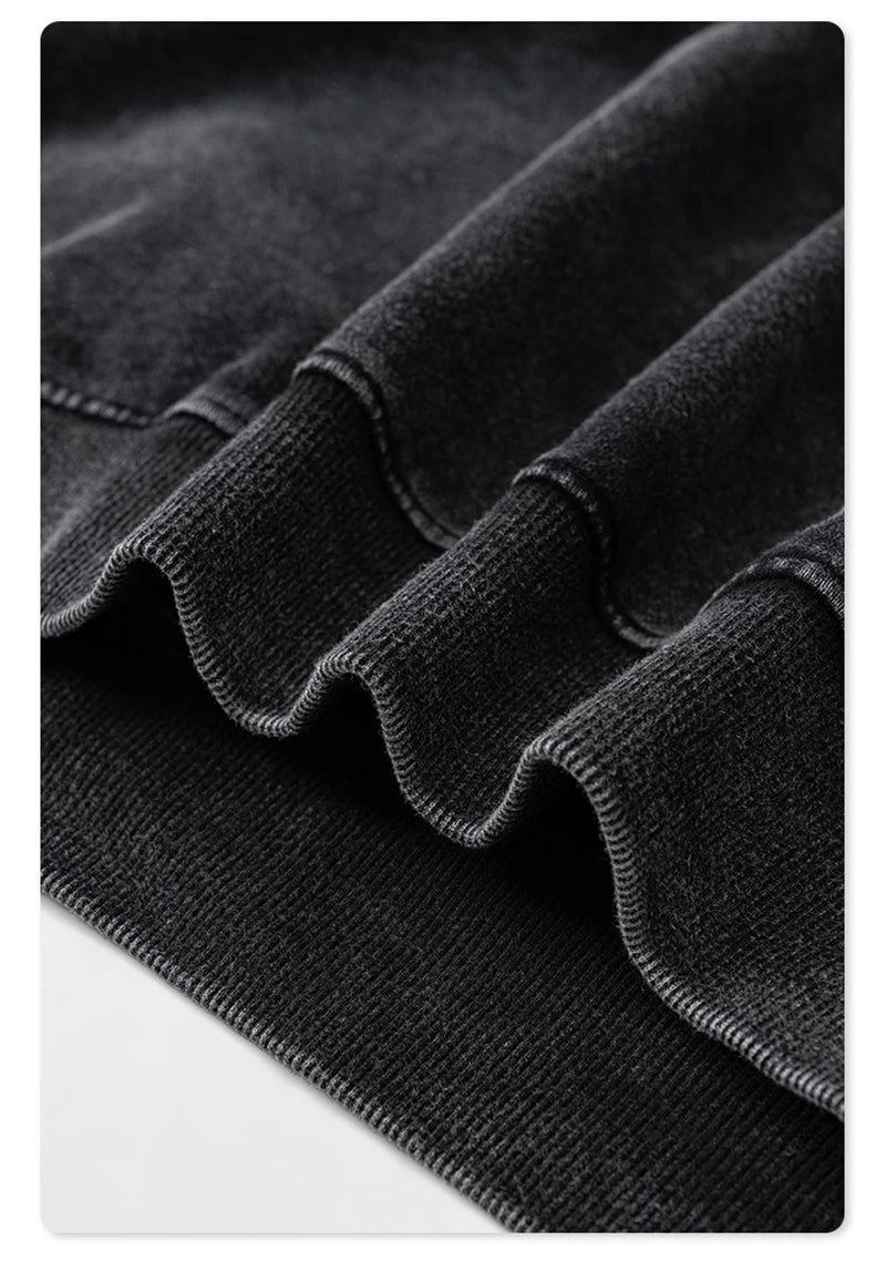 ZODF Retro Autumn Winter Washed Cotton Hoodies Unisex Loose 380gsm Knitted Sport Hooded Pullovers Brand Clothes HY0884