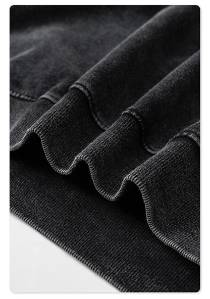 ZODF Retro Autumn Winter Washed Cotton Hoodies Unisex Loose 380gsm Knitted Sport Hooded Pullovers Brand Clothes HY0884