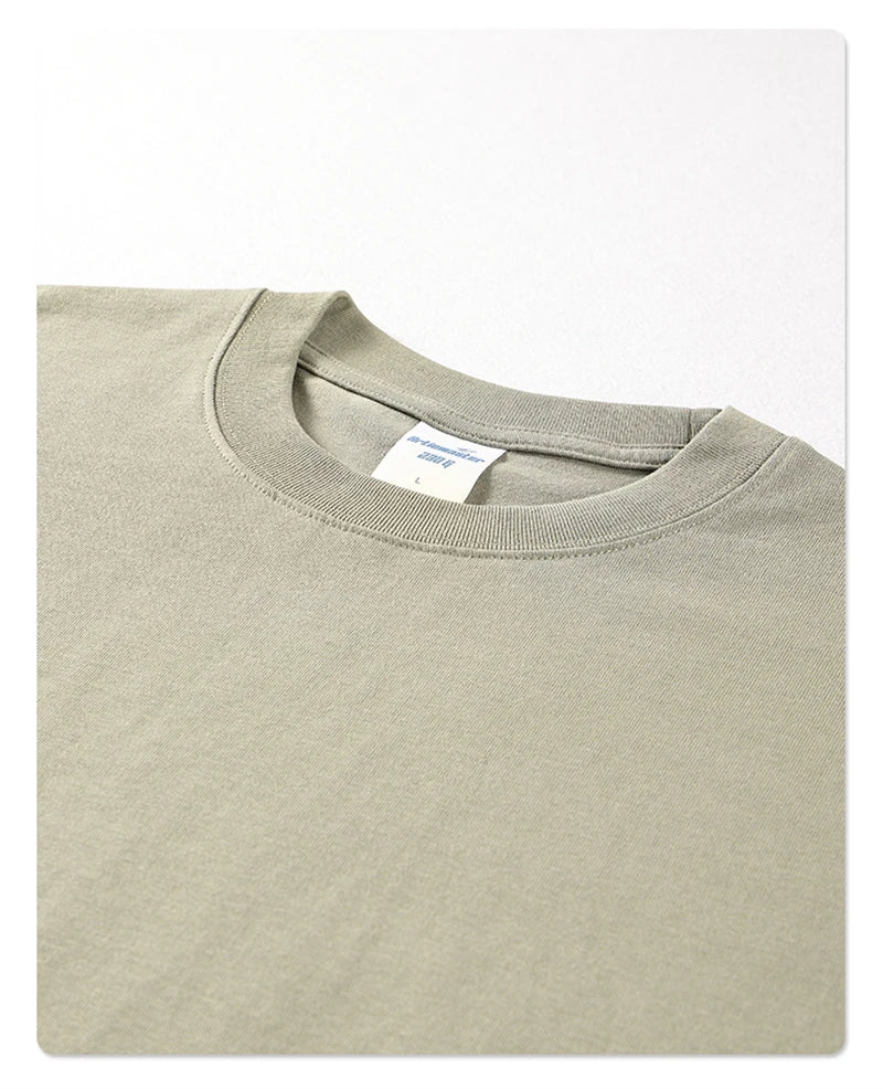 ZODF 2025 Spring Summer Men Solid 100% Cotton T-Shirts Unisex Women Loose 230gsm Noshrink Basic T Shirt Brand Tops HY0151