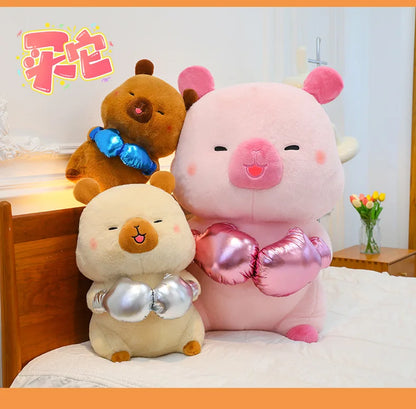 Plush Capybara Boxing Toy Stuffed Animal Cute Cuddly Pillow Decor for Kids Birthday Xmas Gift Wholesale Plush Toy Stuffed Animal