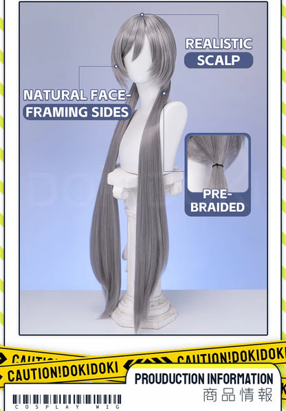 IN STOCK Judyy Hoppss Wig Movie DokiDoki Women Long 90cm Grey Twintails Hair Rabbit Judyy Hoppss Chirstmas Cosplay Free Cap Wig
