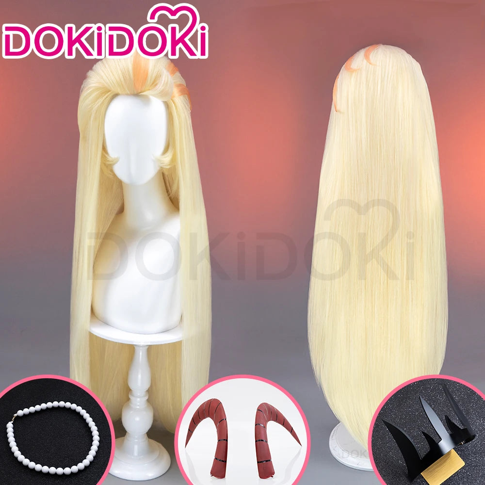 IN STOCK Vaggie Cherry Boom Lillth Morningstar Wig Anime DokiDoki 100cm Long Hair Lillth Cosplay Pre Crimped Wig Free Cap