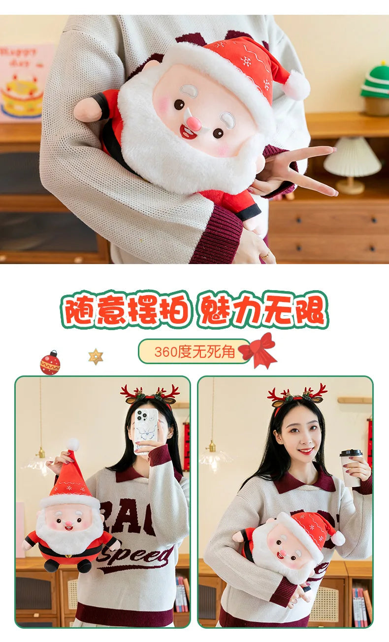 New 50cm Plush Santa Claus Doll Stuffed Toy Cuddly Pillow Christmas Gift for Kids Birthday Xmas Present Wholesale Small Gift