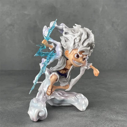 One Piece Anime Peripheral Nika Luffy Gear 5 Devil Fruit Awakening 15cm Cool Action Model Statue Desktop Ornament Holiday Gift