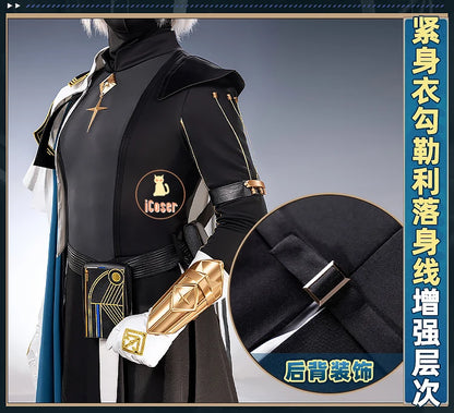 Arknights Ulpianus Cosplay Costume Wig Staring Into The Abyss Uniform New Skin Headwear Mask Halloween Party for Women Men Girls