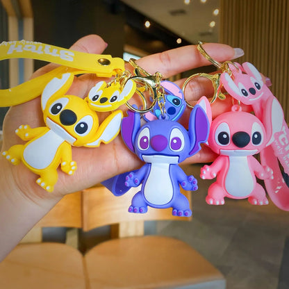 Disney Stitch Keychain Cartoon Cute Lilo & Stitch Keyrings,Durable Anime Keychains for Women Men Kids,Multi-Color Gift Ornaments