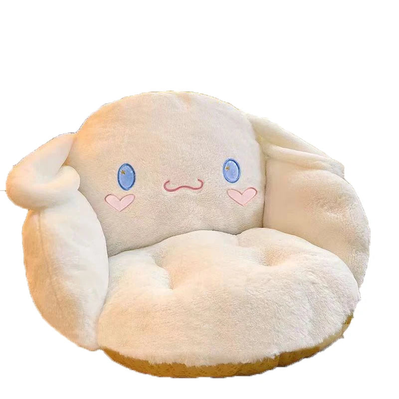 Aoger Big Size Cute Cinnamoroll Plush Half Surrounded Black Kuromi Cushion Backrest Dormitory Office Non-Slip Chair Cushion Toys